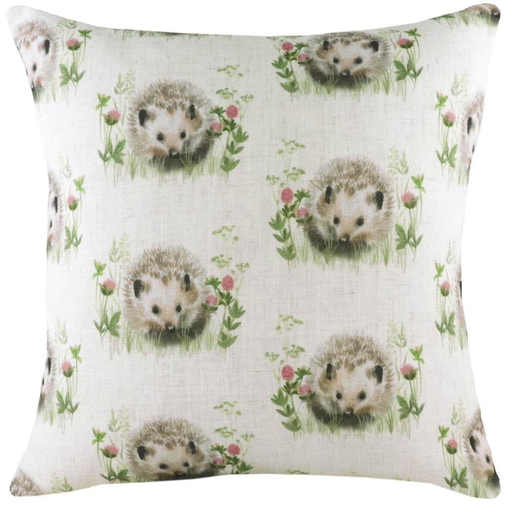 Hedgerow Hedgehog Repeat 43x43 Feather Filled Cushion - Canwell Interiors Limited - Riva