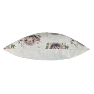 Hedgerow Hedgehog Repeat 43x43 Feather Filled Cushion - Canwell Interiors Limited - Riva