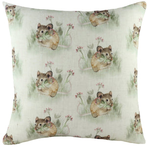 Hedgerow Mice Repeat 43x43 Feather Filled Cushion Multi - Canwell Interiors Limited - Riva