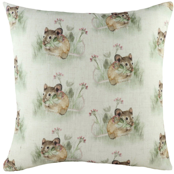 Hedgerow Mice Repeat 43x43 Feather Filled Cushion Multi - Canwell Interiors Limited - Riva