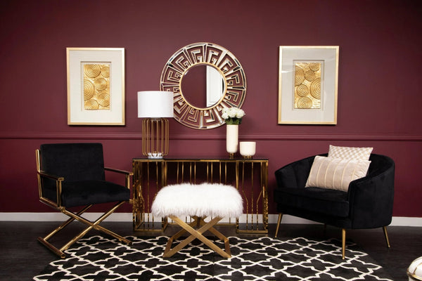 Hendricks Black Velvet Chair with Gold Cross Legs - XShowhome Limited - Xshowhome