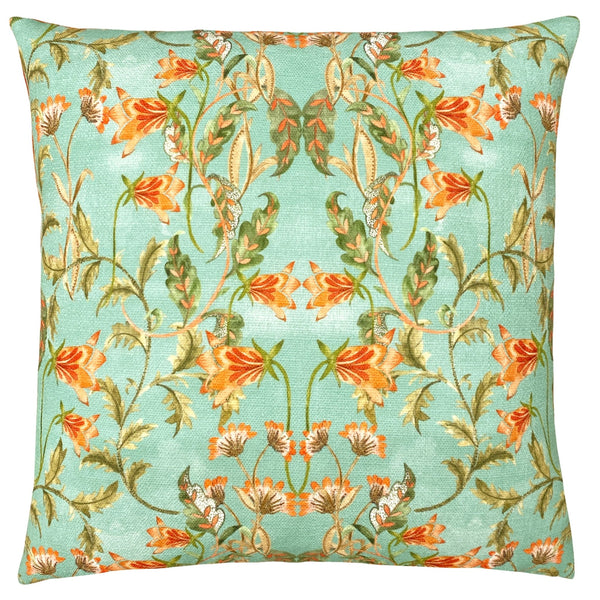 Heritage Bell Flowers 43x43 Feather Filled Cushion Larchmere - Canwell Interiors Limited - Riva