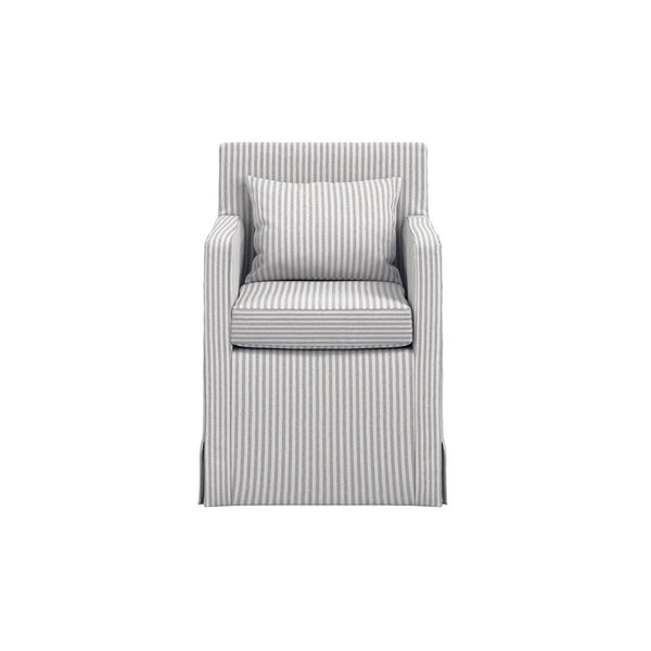 Hettie Grey Thin Stripe Dining Chair - Canwell Interiors Limited - Canwell