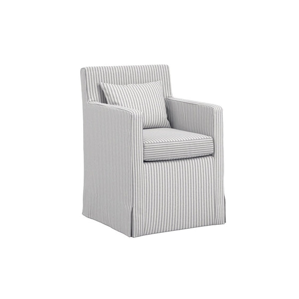 Hettie Grey Thin Stripe Dining Chair - Canwell Interiors Limited - Canwell
