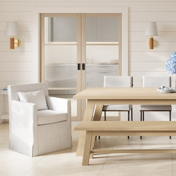 Hettie Grey Thin Stripe Dining Chair - Canwell Interiors Limited - Canwell