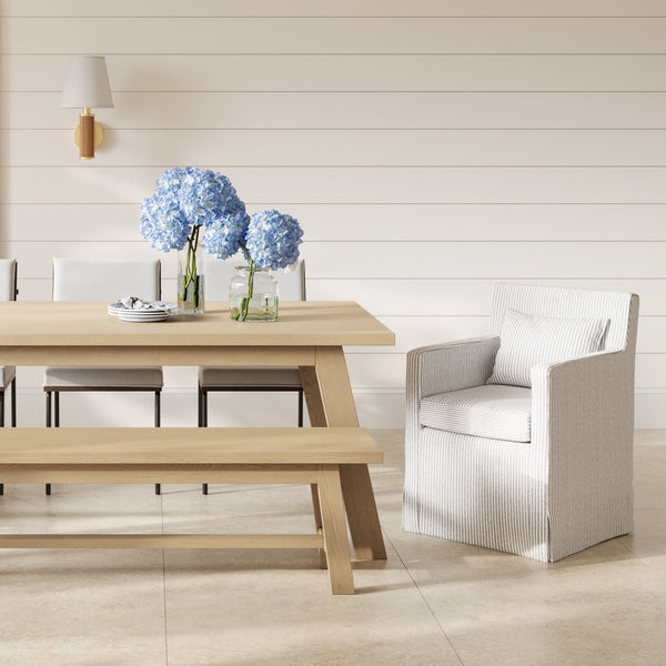 Hettie Grey Thin Stripe Dining Chair - Canwell Interiors Limited - Canwell