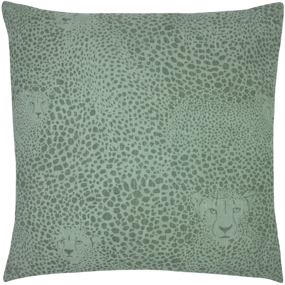Hidden Cheetah 50x50 Feather Filled Cushion Sage - Canwell Interiors Limited - Riva