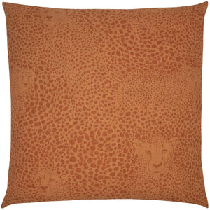 Hidden Cheetah 50x50 Feather Filled Cushion Terracotta - Canwell Interiors Limited - Riva