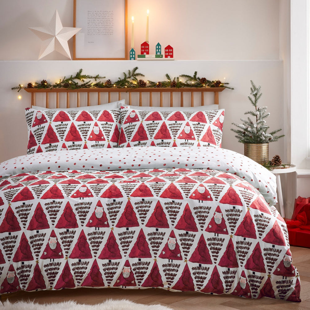 Hide and Seek Santa Toddler Duvet Set Red - Canwell Interiors Limited - Riva