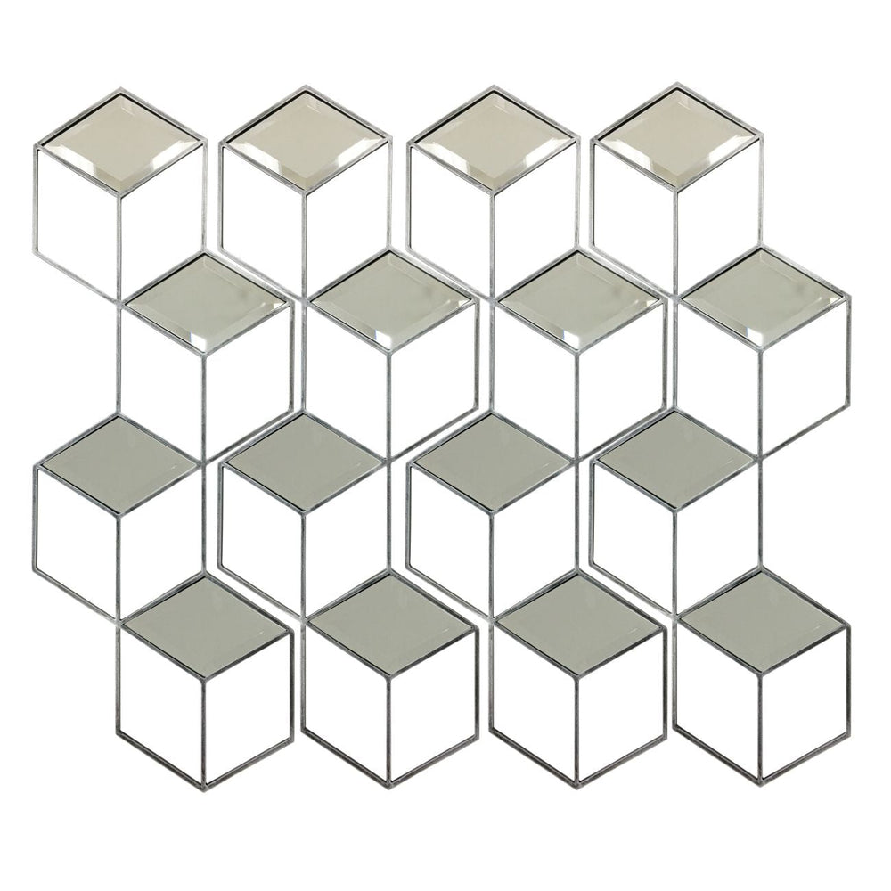 Honeycomb Mirror Set of 4 Brushed Grey Finish - XShowhome Limited - Libra