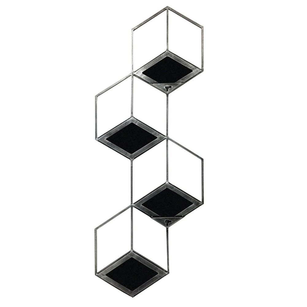 Honeycomb Mirror Set of 4 Brushed Grey Finish - XShowhome Limited - Libra