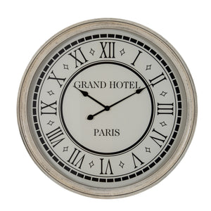 Hotel Paris Large Grey Clock With Glass - Canwell Interiors Limited - Hills