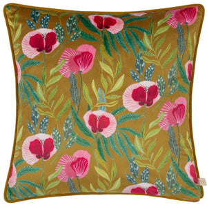 House of Bloom Poppy 43x43 Feather Filled Cushion Saffron - Canwell Interiors Limited - Riva