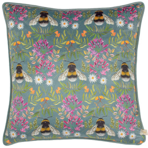 House of Bloom Zinnia Bee Repeat 43x43 Feather Filled Cushion Multicolour - XShowhome Limited - Riva