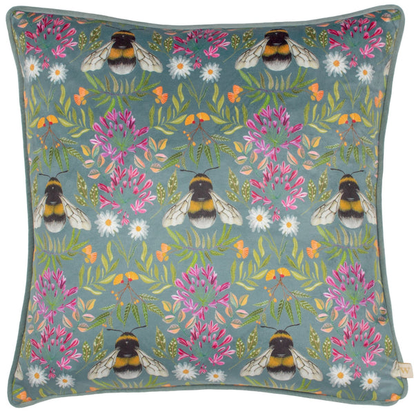 House of Bloom Zinnia Bee Repeat 43x43 Feather Filled Cushion Multicolour - XShowhome Limited - Riva