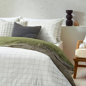 Howarth Check King Size Duvet Set Moss/Natural - XShowhome Limited - Riva