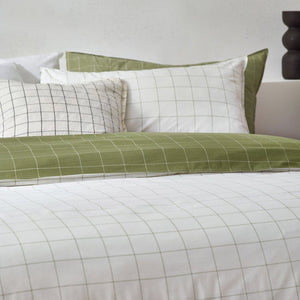 Howarth Check King Size Duvet Set Moss/Natural - XShowhome Limited - Riva