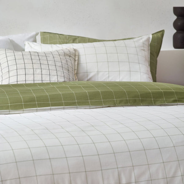 Howarth Check King Size Duvet Set Moss/Natural - XShowhome Limited - Riva