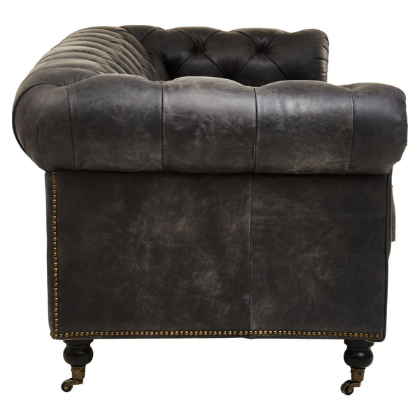 Hoxton Antique Black 3 Seat Chesterfield Leather Sofa - XShowhome Limited - Xshowhome