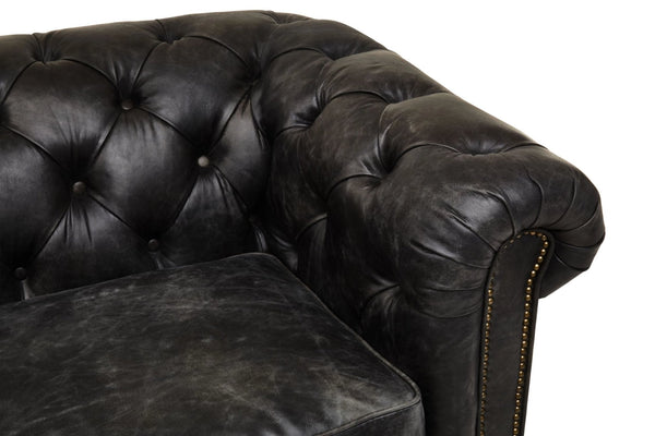 Hoxton Antique Black 3 Seat Chesterfield Leather Sofa - XShowhome Limited - Xshowhome