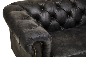 Hoxton Antique Black 3 Seat Chesterfield Leather Sofa - XShowhome Limited - Xshowhome