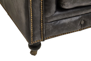 Hoxton Antique Black 3 Seat Chesterfield Leather Sofa - XShowhome Limited - Xshowhome