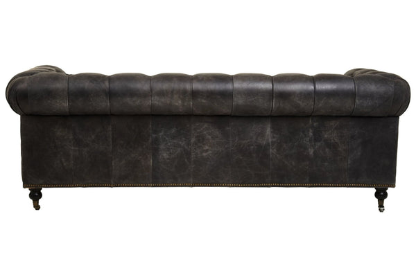Hoxton Antique Black 3 Seat Chesterfield Leather Sofa - XShowhome Limited - Xshowhome