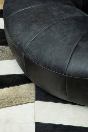 Hoxton Antique Black Leather Lounge Cocoon Chair - Canwell Interiors Limited - Xshowhome