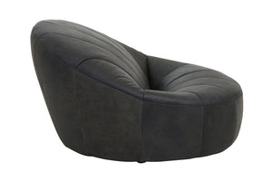 Hoxton Antique Black Leather Lounge Cocoon Chair - Canwell Interiors Limited - Xshowhome