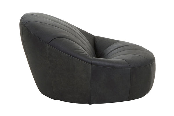 Hoxton Antique Black Leather Lounge Cocoon Chair - Canwell Interiors Limited - Xshowhome