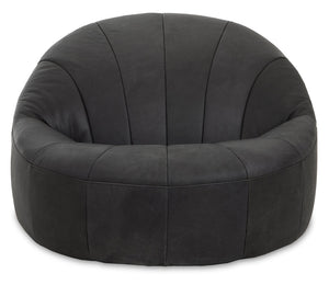 Hoxton Antique Black Leather Lounge Cocoon Chair - Canwell Interiors Limited - Xshowhome