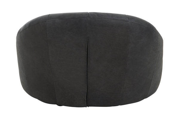 Hoxton Antique Black Leather Lounge Cocoon Chair - Canwell Interiors Limited - Xshowhome