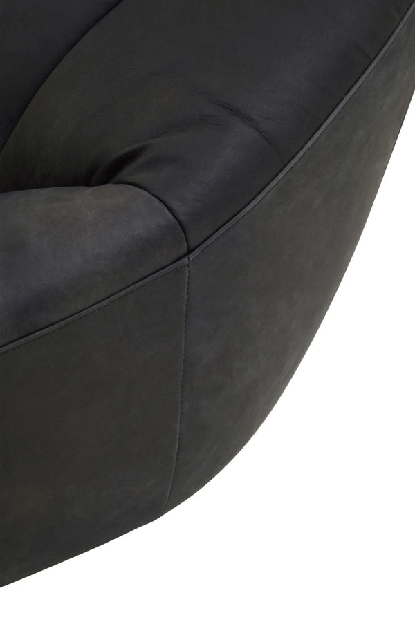 Hoxton Antique Black Leather Lounge Cocoon Chair - XShowhome Limited - Xshowhome