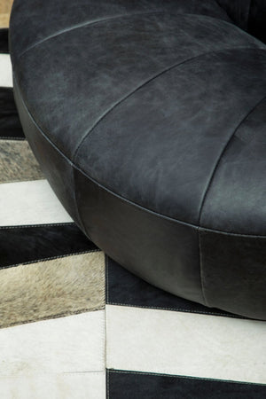 Hoxton Antique Black Leather Lounge Cocoon Chair - XShowhome Limited - Xshowhome
