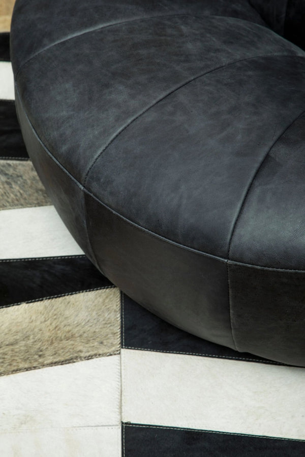 Hoxton Antique Black Leather Lounge Cocoon Chair - XShowhome Limited - Xshowhome