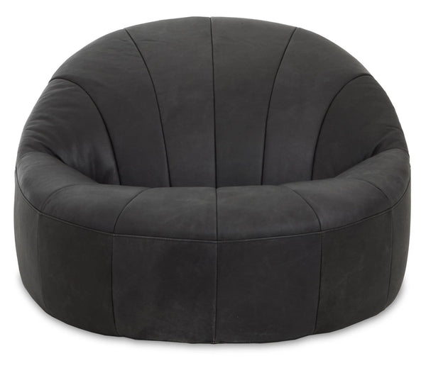Hoxton Antique Black Leather Lounge Cocoon Chair - XShowhome Limited - Xshowhome