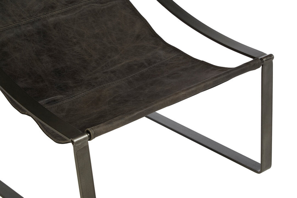 Hoxton Antique Black Leather Sling Chair - Canwell Interiors Limited - Xshowhome