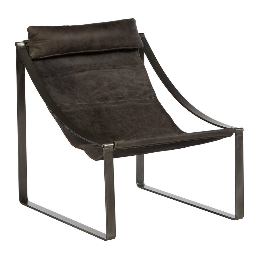 Hoxton Antique Black Leather Sling Chair - Canwell Interiors Limited - Xshowhome