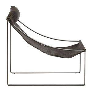 Hoxton Antique Black Leather Sling Chair - Canwell Interiors Limited - Xshowhome