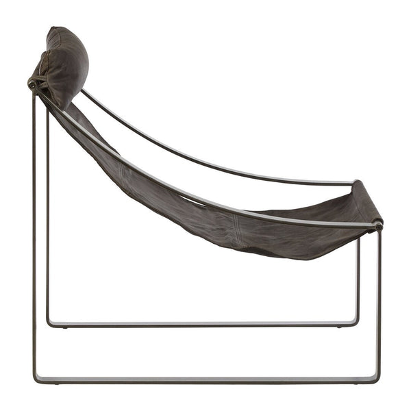 Hoxton Antique Black Leather Sling Chair - Canwell Interiors Limited - Xshowhome