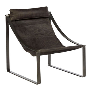 Hoxton Antique Black Leather Sling Chair - XShowhome Limited - Xshowhome
