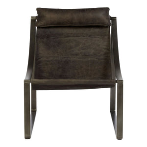 Hoxton Antique Black Leather Sling Chair - XShowhome Limited - Xshowhome