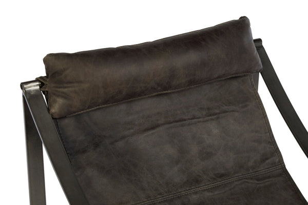 Hoxton Antique Black Leather Sling Chair - XShowhome Limited - Xshowhome