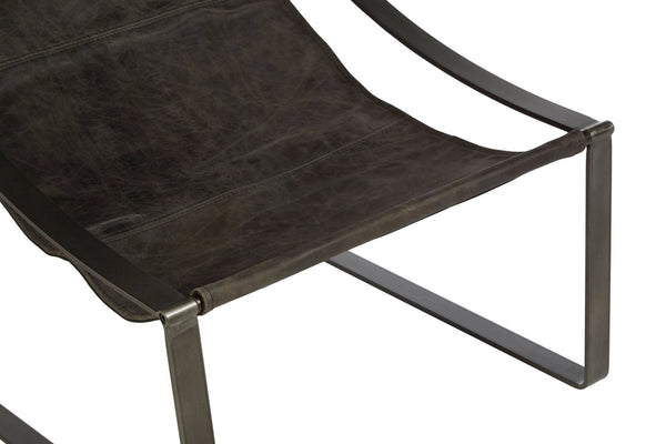 Hoxton Antique Black Leather Sling Chair - XShowhome Limited - Xshowhome