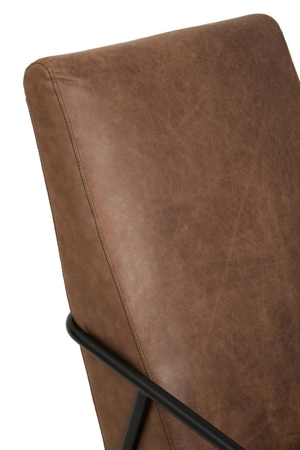 Hoxton Brown Leather Lounge Chair With Reclined Profile - Canwell Interiors Limited - Xshowhome