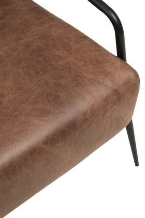 Hoxton Brown Leather Lounge Chair With Reclined Profile - Canwell Interiors Limited - Xshowhome