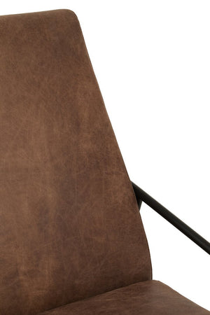 Hoxton Brown Leather Lounge Chair With Reclined Profile - Canwell Interiors Limited - Xshowhome