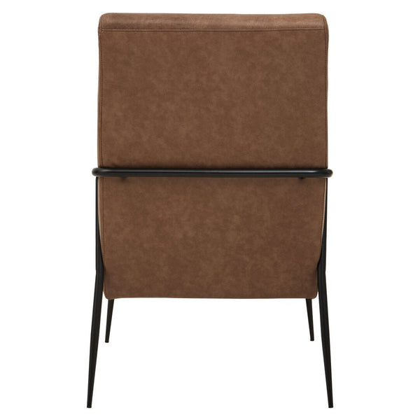 Hoxton Brown Leather Lounge Chair With Reclined Profile - Canwell Interiors Limited - Xshowhome