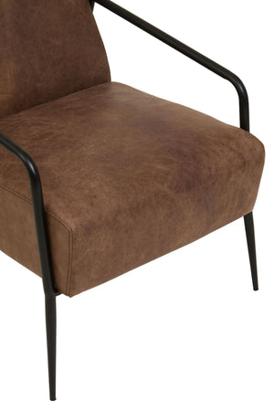 Hoxton Brown Leather Lounge Chair With Reclined Profile - XShowhome Limited - Xshowhome