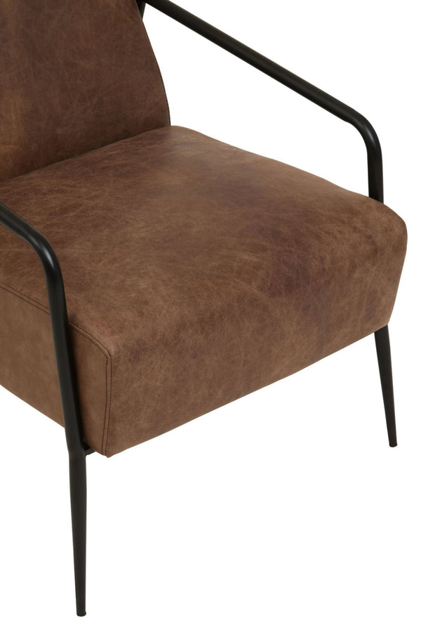 Hoxton Brown Leather Lounge Chair With Reclined Profile - XShowhome Limited - Xshowhome